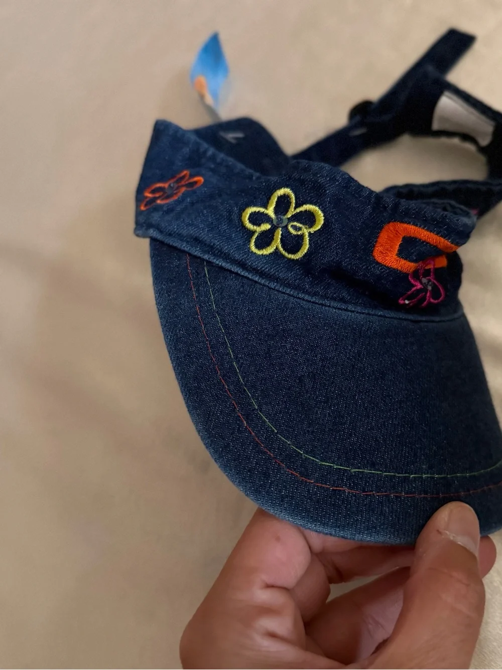 Vintage 2000 Charlie's Angels Denim Visor Deadstock NWT Y2K Floral girls 55cm
